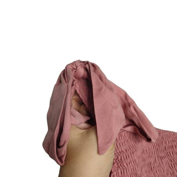 Merokeety Boho One Shoulder Side Split Tiered Smocked Midi Dress Size Small - Picture 5 of 9